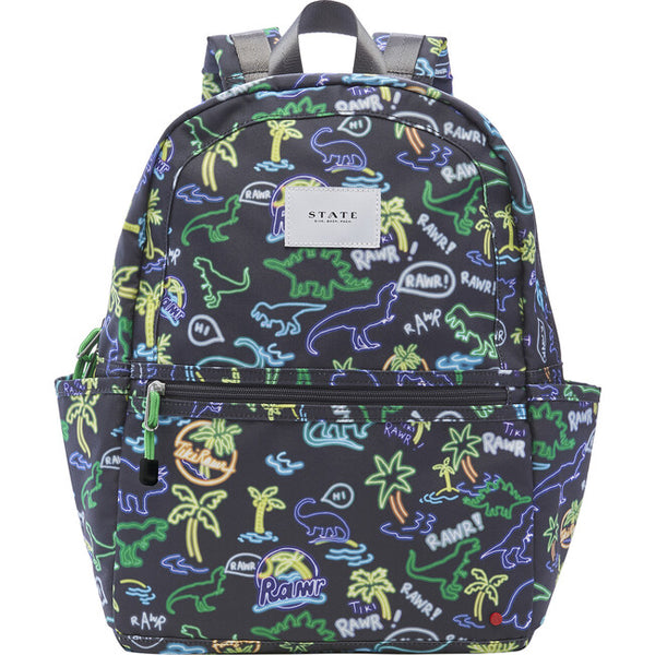 State Backpack - Kane Kids Travel - Neon Dino