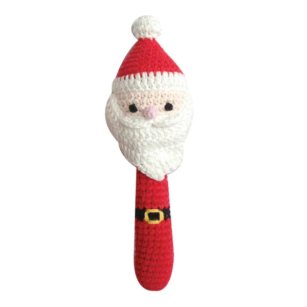 Zubels 6" Santa Claus Bamboo Crochet Stick Rattle